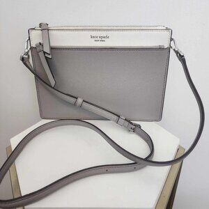 Kate Spade Crossbody  clutch in white and grey with detachable strap